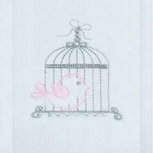 Soft 100% Cotton Double Embroidered Shoulder Diaper For Baby - Pink Cage - View 2