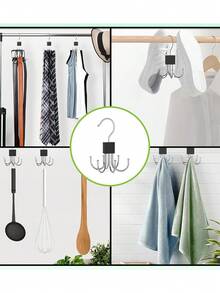3/1pc 多功能大容量皮带架 - 旋转木架，衣柜收纳架，悬挂式收纳架，用于皮带、背心、帽子、包包、领带和围巾 - 不锈钢挂钩 - 时尚衣橱整理器，家居服装收纳架，卧室衣帽间配件，宿舍服装收纳架，浴室厨房收纳架，时尚衣橱配件 - 彩色 - 查看 9