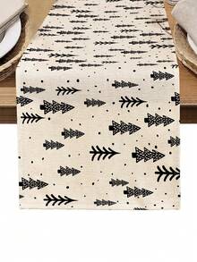 1 pezzo Runner da tavolo con stampa natalizia, 4 pezzi Tovagliette con stampa natalizia, adatti per vacanze, feste, compleanni, cene, decorazione tavolo da cucina e sala da pranzo, decorazione per la casa e la vita quotidiana in tutte le stagioni - Multicolore - Visualizzare 2