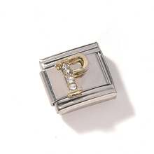 1/5/10pcs Elegant Zirconia Inlaid 26 English Letter Pendant Modules - Can DIY Bracelets, Bangles, Rings, Ideal Gift Choice