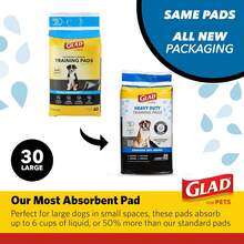 Glad Pets - almohadillas para orejas de entrenamiento de carbón activado resistente, 24 x 24 pulgadas, 30 unidades |   almohadillas para orejas de entrenamiento ultra absorbentes, absorbe un 50%ás - Carbón vegetal - Ver 8