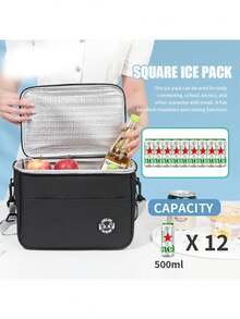 New Portable Lunch Bag Food Thermal Box Waterproof Office Cooler Lunchbox With Shoulder Strap Insulated Case,Large-Capacity Travel Hand-Held Shoulder Strap Insulated Bag, Lunch Box Bag, Student Thickened Waterproof Lunch Bag, Fresh-Keeping Aluminum Foil Picnic Bag Lunch Bag For Women Lunch Box For School For Traveling Waterproof Bag Insulated Lunch Bag - Multicolor - View 6