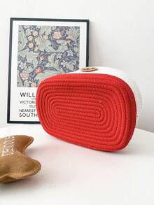 1pc Bathroom Countertop Storage Basket, Towels, Toiletries, Toilet Paper Organizer, Suitable For Living Room, Bedroom, Bathroom, Holiday Gift Basket, Christmas, Bathroom Accessories, Room Decor