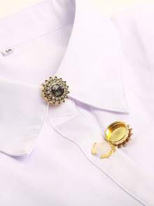 مجموعة من 2 غطاء أزرار أساور القميص، أزرار مرصعة بالراين بطراز باروك لفساتين النساء، صناديق أزرار زخرفية، أزرار أكمام فاخرة للبدلات والملابس الأنيقة بدون خياطة، هدايا للمناسبات