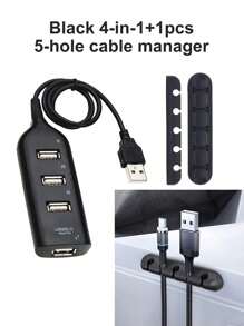 1 Micro USB Hub 2.0 Multiple USB Ports 4 Port Hub USB High Speed ​​HUb USB Splitter For PC Computer Accessories, Slot Cable Clip - Cable Organizer, Cable Management, Cable Organizer Clip Cord Clip, 4 Port USB HUB Extender USB 2.0 Hub Adapter Multi 4 In 1 Hub USB Switch Portable Splitter Adapter