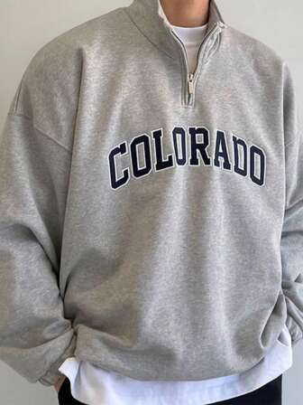 Men's Half Zip Mock Neck Long Sleeve Quarter Zip Sweatshirt, Fall/Winter