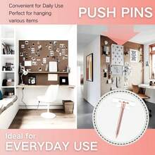 120 PCS Flat Gold Push Pins Wall Thumb Tacks Walls Flat Thumbtacks Push Pin Bulletin Board Shadow Box Display Thumbtack Cork Board - 清晰的黑色 - 查看 11