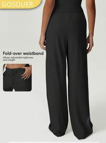 GOSOUER 女士夏季轻薄透气腰部抽绳直筒裤休闲运动慢跑裤