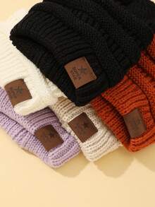 1/2 件婴儿无檐帽柔软温暖针织婴儿冬帽，可爱新生儿和幼儿冬帽 - Winter Hat - 查看 4