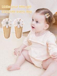 50/20/10 件装女婴可爱幼儿花朵图案按扣发夹 - 儿童 BB 夹布艺刺绣水滴夹、印花发夹婴儿刘海夹、头饰发饰 约 3.81 厘米 迷你发夹和配饰 适合女婴、婴儿、幼儿
