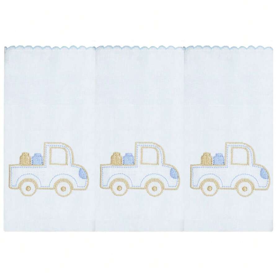 Soft 100% Cotton Double Embroidered Shoulder Diaper For Baby - 卡車 - 查看 1