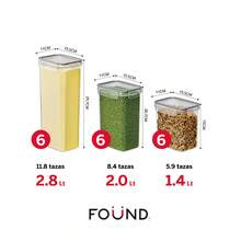 Set 42 Recipiente Hermetico Contenedor Alimentos Almacenar FOUND HOME FHM_RH-02 - Azul y blanco - Ver 5