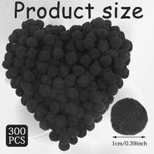 300pcs Classic Colorful Pom Poms (1cm) - Assorted, Suitable For Crafts, DIY Decoration, Projects And Party Supplies, Daily DIY Crafts, Gift Decoration And Creative Decoration - Multicolor - View 3