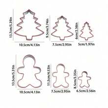 6pcs Christmas Cookie Cutters - Gingerbread Man, Angel, Snowflake, Christmas Tree, Reindeer, Christmas Star - Stainless Steel Cookie Cutter Set With Protective Soft Silicone Edges, For Baking Christmas Christmas Decorations Christmas Pajamas Christmas Gifts Christmas Decor - Multicolor - View 6