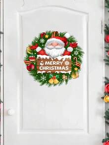 1/2/3pcs Christmas Wall Stickers, Santa Claus Garland Bells Christmas Wall Stickers Door Stickers, Home Decoration Wall Stickers, Self-Adhesive And Removable, No Electricity Required.Perfect And Christmas Gift For Couples, Parents And Friends. Christmas Decorations Christmas Decoration Christmas Decorations Home Room Decor