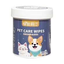 1 Box Contains 200pcs Pet Eye And Ear Wipes, Gentle Formula To Remove Tear Stains For Cats And Dogs. Pet Eye Care Essential. Cleaning Face, Eyes, Ears, Paws And Bottoms. Includes Eye Wipes + Finger Brush Or Paw Cleaning Foam Set
