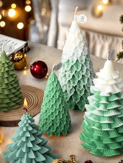 Cedar Shape Silicone Candle Mold, Multiple Christmas Tree Style Incense Plaster Decoration Making Tool For Handmade Soap, Festival Party And Home Decoration, Christmas Gift ﻿ 1PC Christmas Christmas Decorations Christmas Pajamas Christmas Gifts Christmas Decor