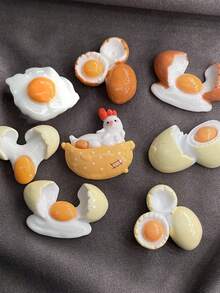 1/3 Sets [8 Pieces Per Set] Cute Chick & Egg Pattern Refrigerator Magnets - 3D Stereoscopic, Multicolor Style, Fried Egg, Scrambled Egg, Chick Icon Adorable Magnets, Suitable For Decorating Office, Kitchen, Whiteboard, Storage Cabinet, Dishwasher, Home Decor, Valentine's Day Gift