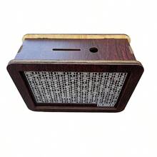 1pc Wooden Piggy Bank With Budget Number Display, Decorative Saving Box, Useful Home Finance Planner - Nâu sẫm - Xem 4