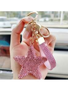 1pc Car Keychain Creative Star Keychain - Suitable For Bags And Car Keys - Give To Friends And Family, Suitable For Ramadan, Valentine's Day, Christmas, Birthdays, Ladies' Halloween, And Thanksgiving Gifts Halloween Accessories Teachers Day Gift Ideas