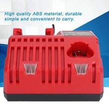 Cargador para baterías pilas Milwaukee 12V y 18V M12 M14 M18, accesorio para herramientas eléctricas, carga rápida y eficiente, diseño compacto, compatible con baterías originales, ideal para talleres - Tipo de Enchufe B USA (110-127V) - Ver 4