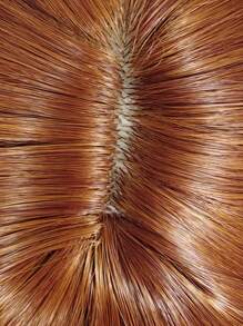 26 英寸红棕色姜假发是一款女士长直合成假发、耐热假发和万圣节假发 - 彩色 - 查看 6