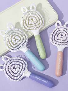 1 perie de păr pufoasă, în formă de urs, cu scobitură, pentru coafat, păr neted, gratuită, pentru femei