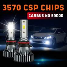 Heyword 2 件 H7 LED Canbus 汽车大灯超级 HB4 H11 H4 H1 9012 HB3 9005 9006 灯泡，适用于 6000K、3000K、4300K、8000K 汽车灯