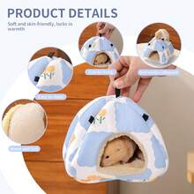 ITANDME 仓鼠棉窝冬季保暖床屋小宠物毛绒吊床适用于鸟类、鹦鹉、雪貂、仓鼠、松鼠、狨猴