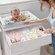 14/12/8/6/3/1 件装衣物抽屉整理器 - 布艺婴儿抽屉隔板，可折叠可洗衣柜收纳整理器 - 3 种尺寸，适用于内衣、婴儿服装、胸罩、袜子、领带、围巾，白色