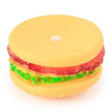 Đồ chơi nhai Hamburger bằng cao su vui nhộn cho chó có tiếng kêu chít chít Đồ chơi cho chó con chơi nhặt đồ chơi - Màu vàng - Xem 10