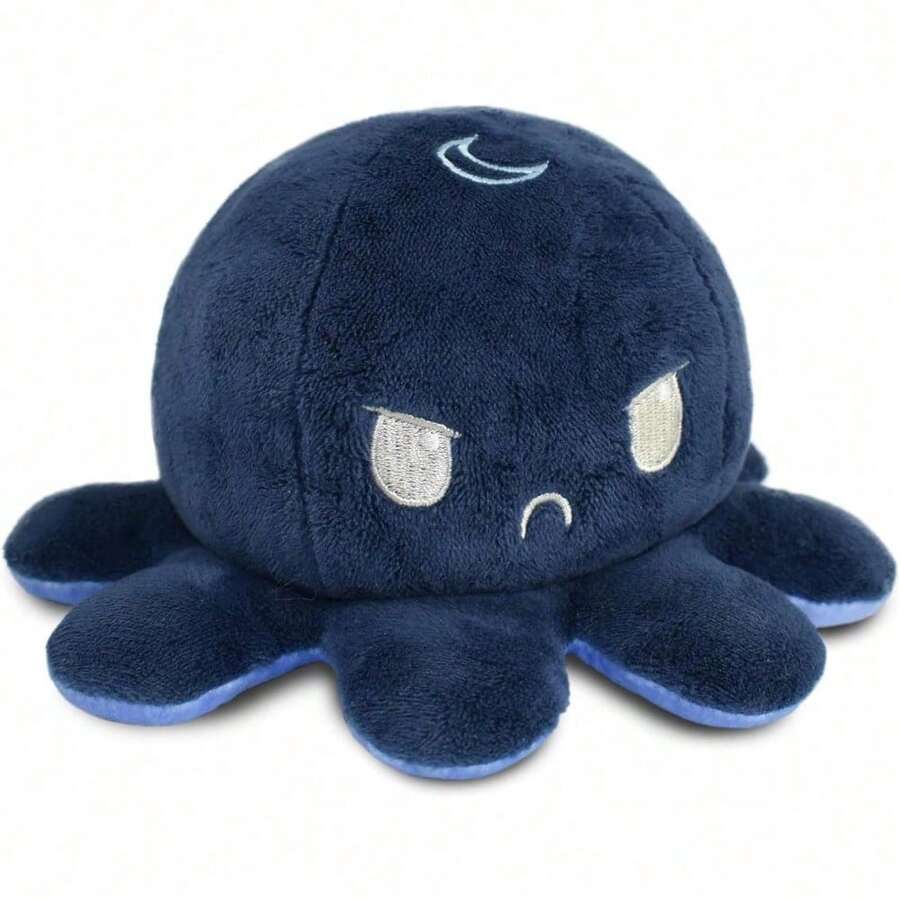 Original Reversible Octopus Pillow - Black + Orange - Adorable Sensory Fidget Animal To Show Your Mood - Perfect For Halloween! - Ngày + Đêm - Xem 1