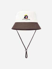 Balabala Kids Bucket Hat UV Protection Cartoon Print Sun Hat - White Coffee Color - View 1