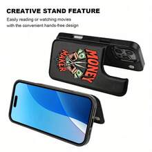 Teléfono dinero moda cuero 16 15 14 13 11 12 Pro Plus Flip Cover con ranura para tarjeta usuarios de negocios de alta gama cuero negro - Negro - Ver 7