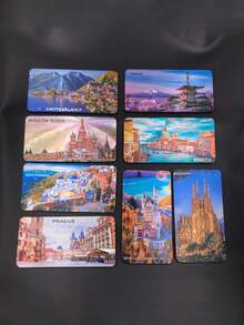 1 件世界建筑冰箱贴，各个国家和地标的 3D 创意冰箱贴，旅行纪念品磁性贴纸