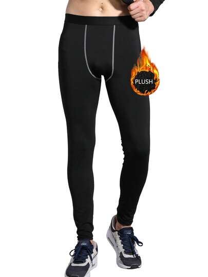 Thermal-Lined Men's Sports Pants, Suitable For Fitness, Exercise, Running, Outdoor Tight Leggings