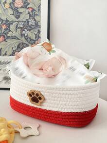 1pc Bathroom Countertop Storage Basket, Towels, Toiletries, Toilet Paper Organizer, Suitable For Living Room, Bedroom, Bathroom, Holiday Gift Basket, Christmas, Bathroom Accessories, Room Decor