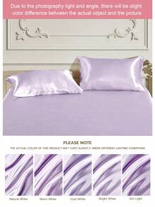 2 件装奢华缎面信封式枕套，柔软透气，抗皱，呵护头发和肌肤，提升睡眠质量，不含枕芯，浅紫色，通过 Oeko-Tex 认证 - 蒟蒻紫 - 查看 9