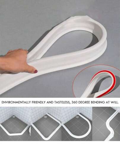 1pc/2pcs Silicone Thickened Bathroom Waterproof Strip, Bathroom Shower Dam, Toilet Water Stop, Table Sink Guardrail, Floor Water-Retaining System, Easy To Install Wet-Dry Separation Barrier.(Please Buy According To Your Own Needs, The Picture Has A Size Map.) Bathroom Accessories Bathroom Tools