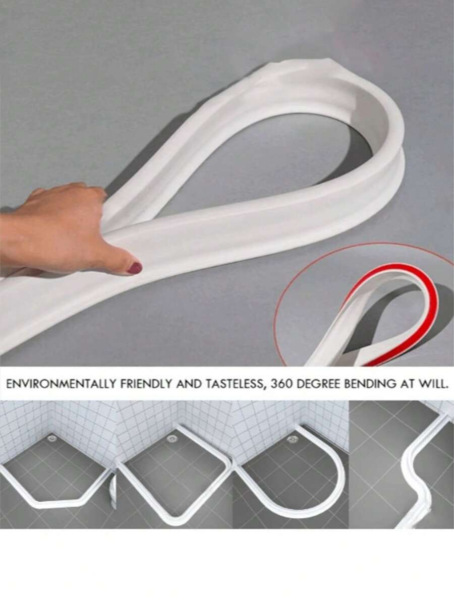 1条/2条装硅胶加厚浴室防水条，浴室淋浴挡水条，马桶止水条，台盆护栏，地面挡水系统，易于安装的干湿分离屏障。（请根据自身需求购买，图片附有尺寸图。）浴室配件 浴室工具 - 彩色 - 查看 1