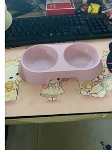 Cat Plastic Dual Bowl, Cat Food Bowl, Separate Food & Water Design, Silicone Bottom Anti-Spill, Suitable For Kittens & Adult Cats, Easy To Clean & Durable - Multicolor - View 12