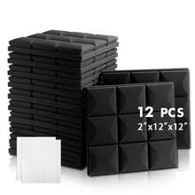 OLOEY 12 piezas de paneles de espuma de reducción de ruido de 12x12x2 pulgadas con cabeza de seta, materiales de aislamiento acústico para decoración del hogar