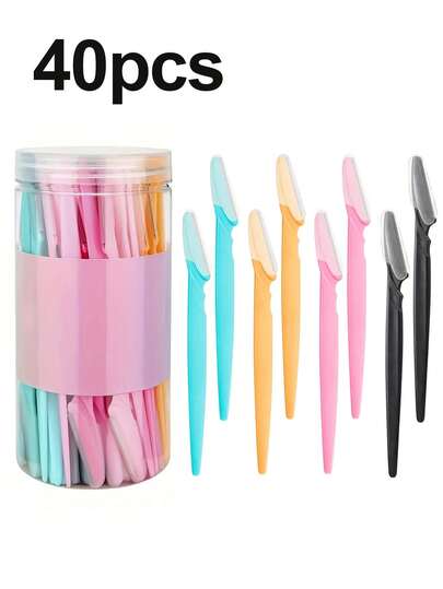 12/24/40 st. ögonbrynshyvlar i rostfritt stål - parfymfri multifunktionell hårborttagningsmaskin för kroppen, lätt att riva, med oparfymerade, precisionstillverkade blad för felfri ögonbrynsformning, ögonbrynstrimmer