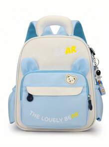 新款可爱卡通印花背包，学校背包，旅行背包，返校背包，带吊坠 - 彩色 - 查看 14