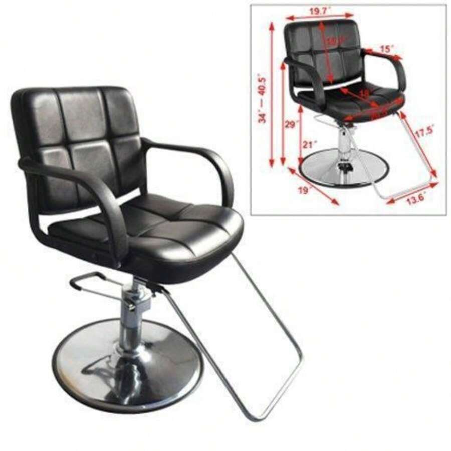 New Hydraulic Barber Chair Hair Cutting Stylist Stations Salon Beauty Equipment - màu đen - Xem 1