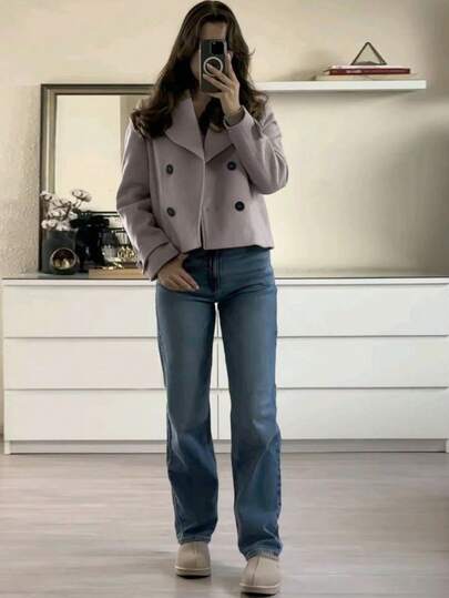 Women's Fashion Casual Oversized Comfortable Solid Color Long Sleeve V-Neck Sweater Pullover