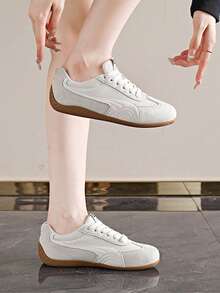 Women's Casual Sneakers, 2025 New Soft And Comfortable Flat Women's Shoes, Color Matching, Fashion Versatile Outdoor Comfortable Women's Training Shoes, Low-Top Round Toe Lace-Up Outdoor Comfortable Women's Low-Top Shoes, Outdoor Street Style Travel Holiday Women's Shoes