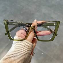 Vintage Cat Eye Transparent Lens Computer Glasses Jelly Color Frame For Women - Fashion Glasses Eye Protection - 綠色 - 查看 13