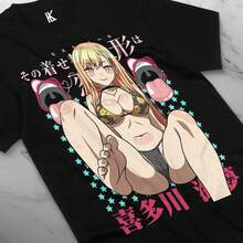 Marin Kitagawa T-Shirt My Dress Up Darling Anime Lovers Waifu, Soft T-Shirt, Cotton T-Shirt - Black - View 1