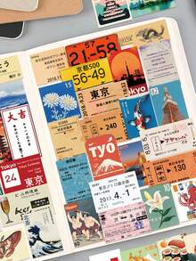 50 Stücke japanische Reisekultur Aufkleber für Laptop, Gepäck, Helm, Sammelalbum, Dekoration, DIY Graffiti Aufkleber